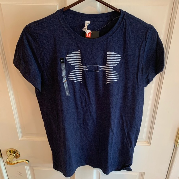 Under Armour Tops - Under Armour Loose Blue HeatGear Tee Sz M NWT
